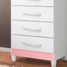 Cômoda de Bebê 5 Gavetas Branco Rosa Azul Quadriflex Evie Shop Jm - 2