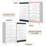 Cômoda de Bebê 5 Gavetas Branco Rosa Azul Quadriflex Evie Shop Jm - 4