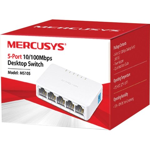 Switch de Mesa 5 Portas 10/100mbps Ms105