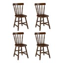 Ver imagem 1 de Conjunto com 4 Cadeiras de Jantar Madeira Maciça Multimóveis Cr50087 Castanho Castanho