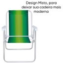 Ver imagem 2 de Cadeira de Praia Alta Alumínio Resistente 110 kg Verde