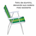 Ver imagem 3 de Cadeira de Praia Alta Alumínio Resistente 110 kg Verde