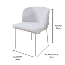 Ver imagem 3 de Kit 6 Cadeiras de Jantar Liz Linho Palha e Metal Champanhe