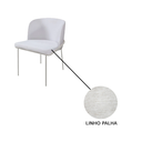 Ver imagem 2 de Kit 6 Cadeiras de Jantar Liz Linho Palha e Metal Champanhe