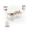 Ver imagem 5 de Mesa de Centro Sala Kit 2 Orgânica Pés Metal Dourado Dueto D04 - D'Rossi