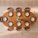 Ver imagem 2 de Conjunto de Jantar com Mesa Oval Tali 210cm e 8 Cadeiras Ema CabeCasa MadeiraOriginals Marrom