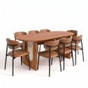 Ver imagem 3 de Conjunto de Jantar com Mesa Oval Tali 210cm e 8 Cadeiras Ema CabeCasa MadeiraOriginals Marrom