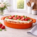 Ver imagem 5 de Kit 2 Travessas em Porcelana Refratária 25x16cm Oval Laranja Assar e Servir Germer