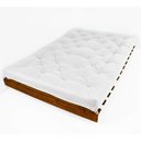 Ver imagem 2 de Sofá Cama Casal Futon Tokio Branco Off Acquablock Madeira Maciça Cor Imbuia