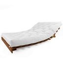 Ver imagem 3 de Sofá Cama Casal Futon Tokio Branco Off Acquablock Madeira Maciça Cor Imbuia