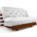 Ver imagem 4 de Sofá Cama Casal Futon Tokio Branco Off Acquablock Madeira Maciça Cor Imbuia