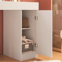 Ver imagem 4 de Escrivaninha Penteadeira Love Vidro de Correr Espelho Prateleira e Nicho – Design Moderno -