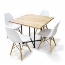 Ver imagem 4 de Mesa de Jantar 4 Lugares Natural Jade 90cm e Kit 4 Cadeiras Eiffel D03 - D'Rossi