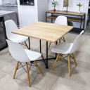 Ver imagem 5 de Mesa de Jantar 4 Lugares Natural Jade 90cm e Kit 4 Cadeiras Eiffel D03 - D'Rossi