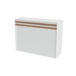 Balcão De Atendimento Para Loja 100% MDF 125x95x45 cm Comac - Branco/Teka - 1