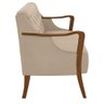 Poltrona Namoradeira 2 Lugares Braços em Madeira Pu Bege - 9