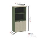 Ver imagem 4 de Armário Misto para Escritório 2 Portas com Prateleiras Linha PE40 AM1600PE40 Branco/Sálvia/Castanhei