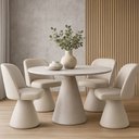 Ver imagem 2 de Kit 02 Cadeiras de Jantar Base Giratória Liz Corano Off White - Nexta Casa