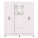 Ver imagem 1 de Guarda-roupa Casal 6 Portas 2 Gavetas com Espelho Ideval Branco/camarim