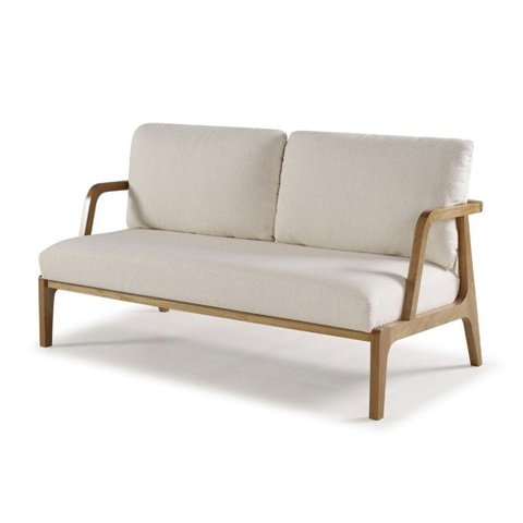 Sofá Dunas 3 Lugares Assento Macramê Pés Amêndoa 156cm - 69813