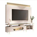 Ver imagem 1 de Conjunto Bancada Aria e Painel Nobre Led para Tv até 85” Off White/champanhe