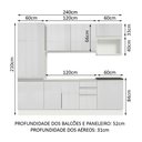 Ver imagem 5 de Cozinha Completa Mdf Madesa Acordes Frentes Branco Brilho