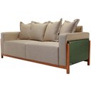 Ver imagem 2 de Sofá 03 Lugares para Sala de Estar 178 cm Khali B04 Linho Bege Escuro Couríssimo Verde - Lyam Lyam D