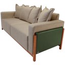 Ver imagem 4 de Sofá 03 Lugares para Sala de Estar 178 cm Khali B04 Linho Bege Escuro Couríssimo Verde - Lyam Lyam D