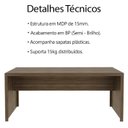 Ver imagem 3 de Escrivaninha Mesa Escritorio 180 Cm Me4185 Nogal Tecno Mobili