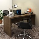 Ver imagem 7 de Escrivaninha Mesa Escritorio 180 Cm Me4185 Nogal Tecno Mobili