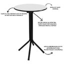 Ver imagem 3 de Mesa Bistrô Alto Preto com Tampo Redondo Branco