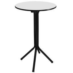 Mesa Bistrô Alto Preto com Tampo Redondo Branco - 1