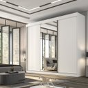 Ver imagem 3 de Guarda Roupa Casal 3 Portas de Correr Espelho Inteiro Central 6 Gavetas Garibaldi 100% Mdf