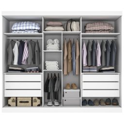 Guarda Roupa Casal 3 Portas de Correr Espelho Inteiro Central 6 Gavetas Garibaldi 100% Mdf - 2