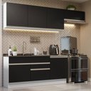 Ver imagem 1 de Armário de Cozinha Completa 260cm Branco/Preto Glamy Madesa 03