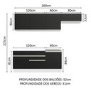 Ver imagem 4 de Armário de Cozinha Completa 260cm Branco/Preto Glamy Madesa 03