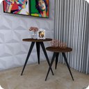 Ver imagem 1 de 2 Mesinhas Lateral De Canto Para Sala e Quarto Redonda P.M