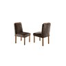 Conjunto Sala de Jantar Madrid 4 Lugares Madeira Maciça Mesa e Cadeiras Veludo Marrom Burguês - 3