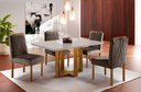 Ver imagem 2 de Conjunto Sala de Jantar Madrid 4 Lugares Madeira Maciça Mesa e Cadeiras Veludo Marrom Burguês