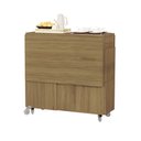 Ver imagem 4 de Mesa Dobrável Multiuso Vira Aparador Jade MDF Várias Cores: Amêndoa