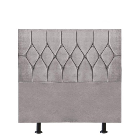 Cabeceira Estofada Istambul Capitonê 100cm Solteiro Box Quarto Suede Cinza Claro - Gat Magazine