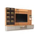 Ver imagem 5 de Conjunto Painel Rack Módulo Lateral e 2 Cristaleiras Been Mdp/mdf Tv até 75 Canela/gris G77 - Gran B