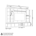 Ver imagem 2 de Conjunto Painel Rack Módulo Lateral e 2 Cristaleiras Been Mdp/mdf Tv até 75 Canela/gris G77 - Gran B