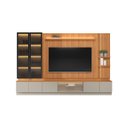 Ver imagem 7 de Conjunto Painel Rack Módulo Lateral e 2 Cristaleiras Been Mdp/mdf Tv até 75 Canela/gris G77 - Gran B