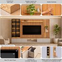 Ver imagem 4 de Conjunto Painel Rack Módulo Lateral e 2 Cristaleiras Been Mdp/mdf Tv até 75 Canela/gris G77 - Gran B