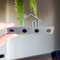 Porta Chaves Magnético Casinha - 4 ímãs - Toque 3D: Cinza - 2