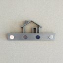 Ver imagem 1 de Porta Chaves Magnético Casinha - 4 ímãs - Toque 3D: Cinza