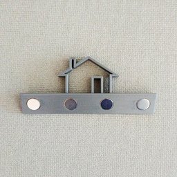 Porta Chaves Magnético Casinha - 4 ímãs - Toque 3D: Cinza - 1