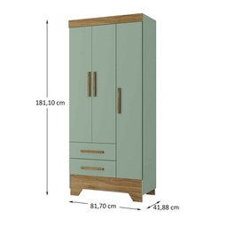 Conjunto Quarto Infantil Colorir Guarda Roupas 3 Portas e Cômoda - 6