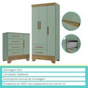 Ver imagem 2 de Conjunto Quarto Infantil Colorir Guarda Roupas 3 Portas e Cômoda